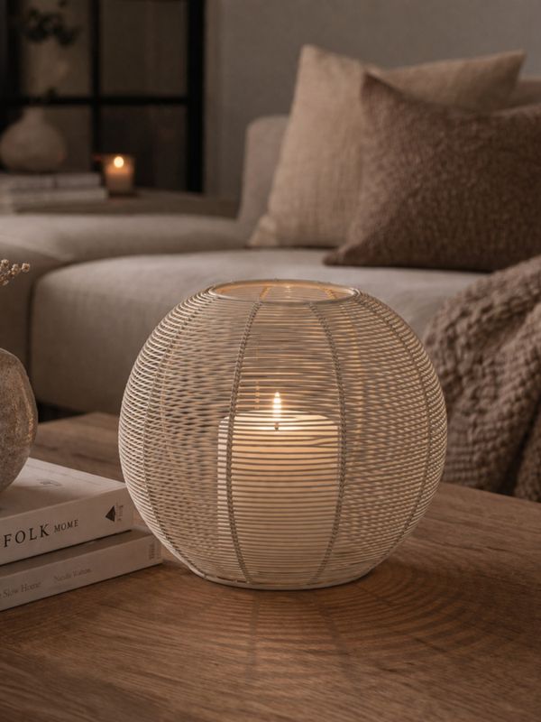 Lykt, Wire – Beige