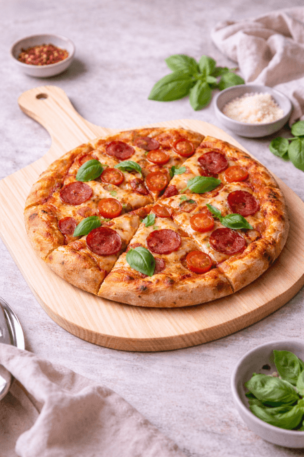 Hovedbilde Pizzastein med serveringsspade – 2 deler