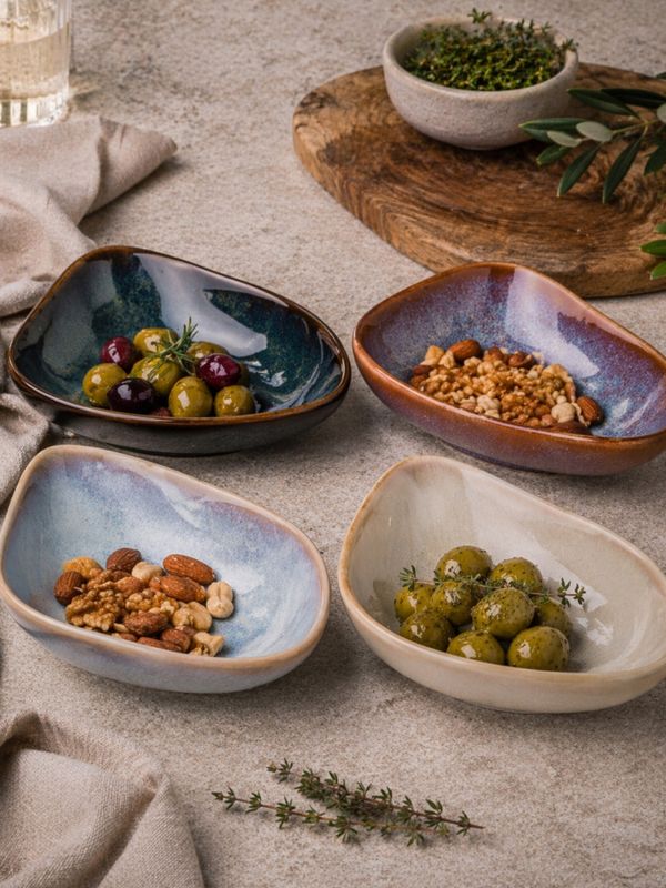 Snackskåler i steintøy - sett med 4