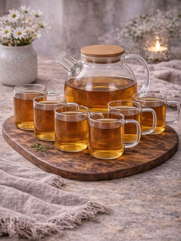 Te-sett - Kanne + 6 glass