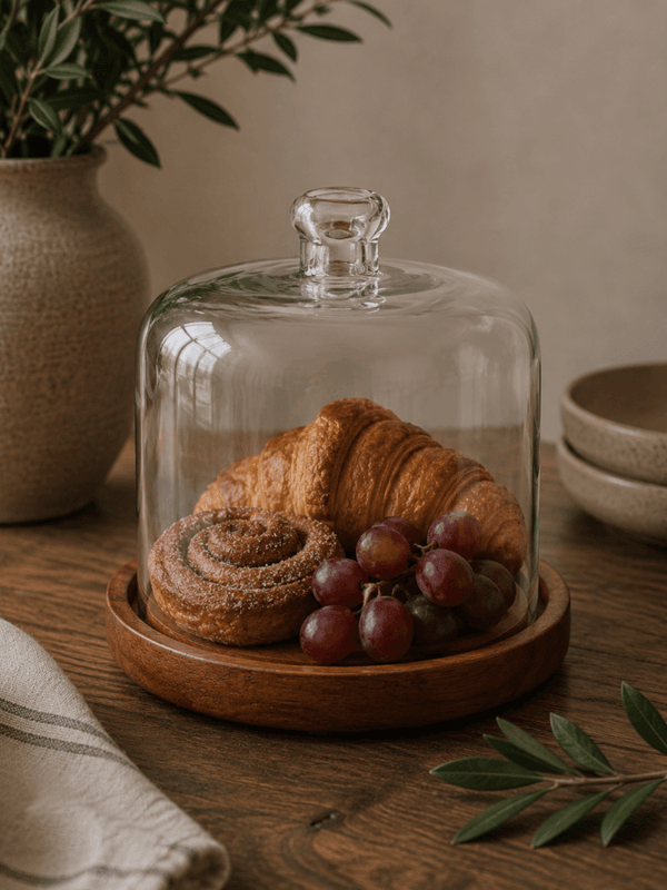 Kakeklokke med mangotrebrett